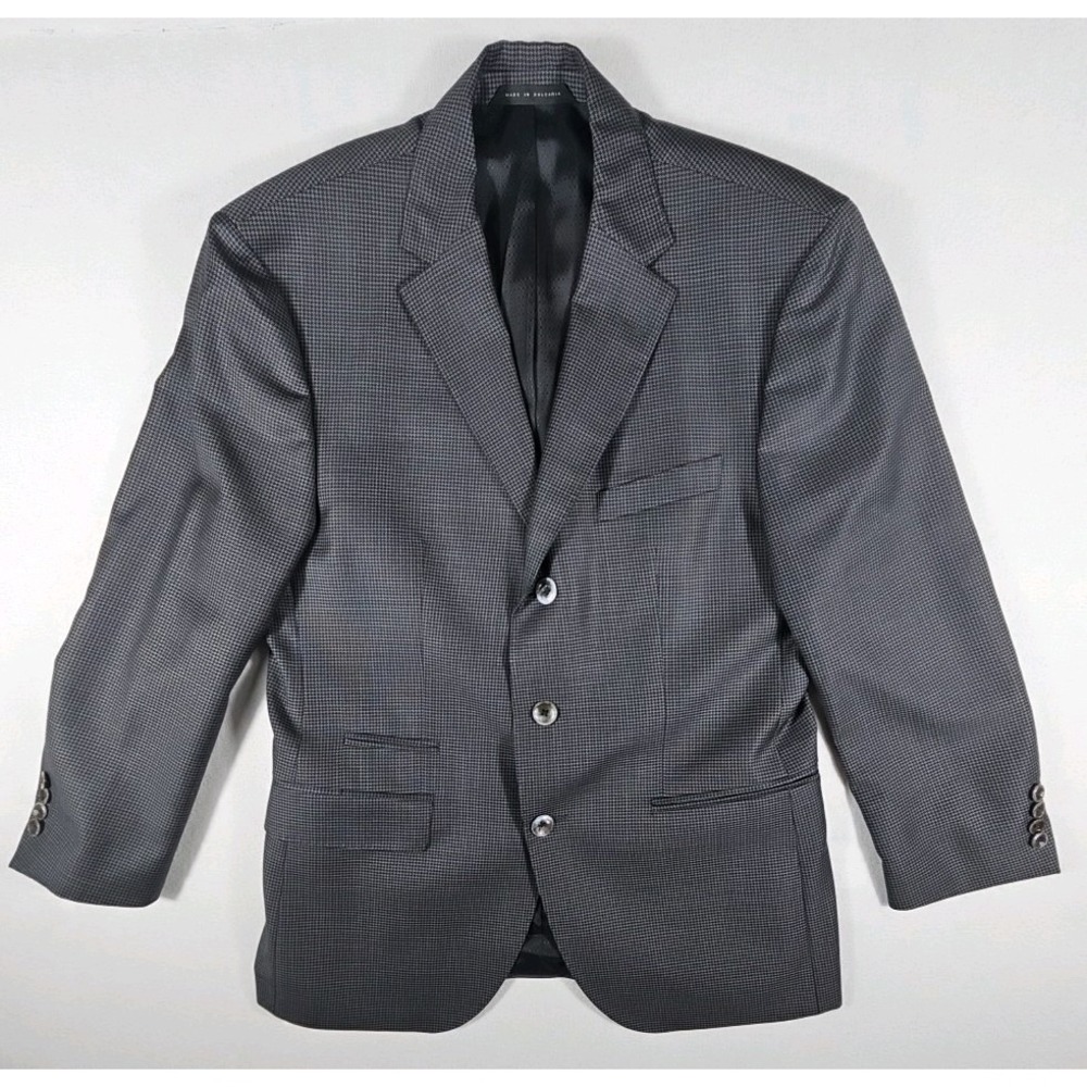 HUGO Hugo Boss 100% Virgin Wool Blazer Sport Coat 36S Houndstooth Pattern